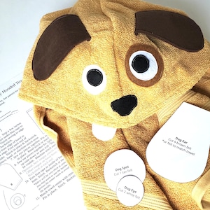 Patrón de costura: Toalla con capucha para cachorros - Descarga digital