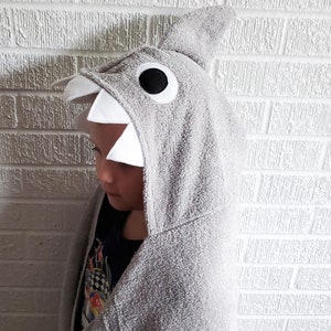 Sewing Pattern, Shark Hooded Towel Digital Download image 3