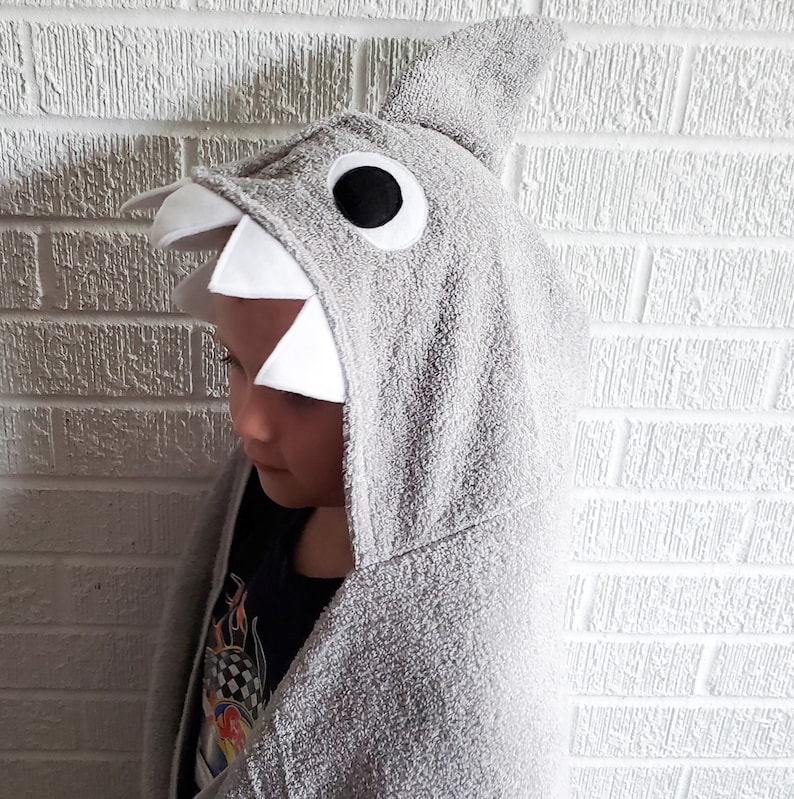 Sewing Pattern, Shark Hooded Towel Digital Download image 3