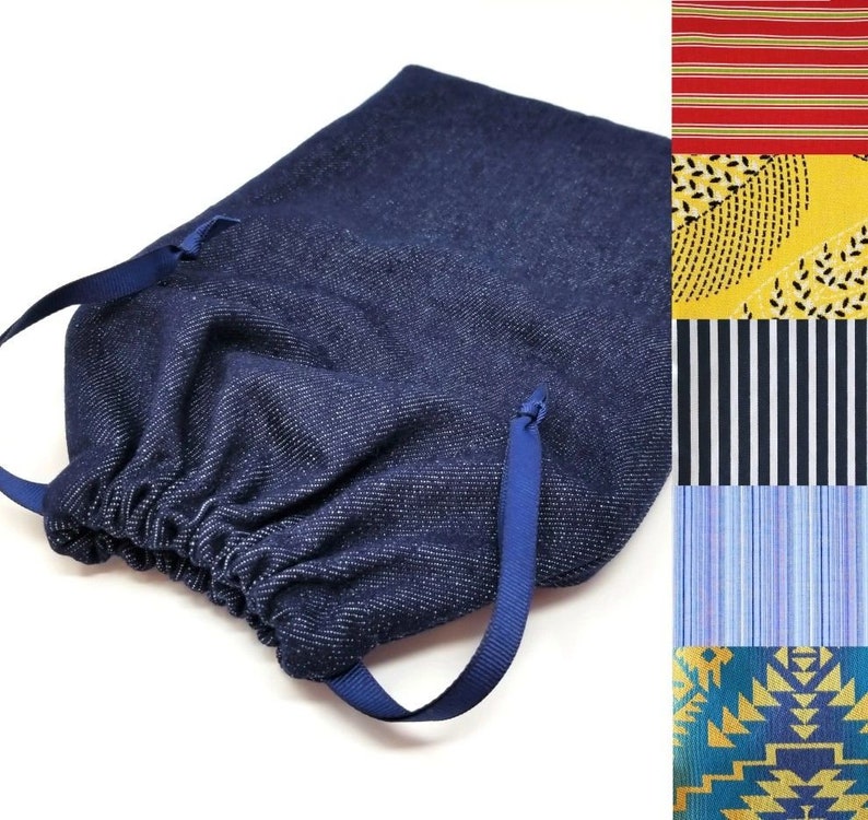 Drawstring Bag, Reusable Cloth Sack, American Made image 1