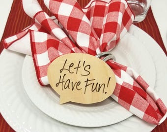 Wooden Dry Erase Place Cards - Set of Four (4)