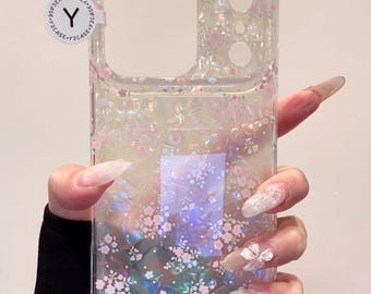 Cute Kawaii Character Clear Pink Case with Beaded Charm, Iridescent Y2K Cover iPhone 17 16 15 14 13 Pro Max, Y2K Coquette Gift