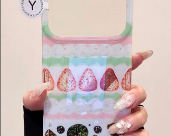 Kawaii Character Pink Clear Case with Beaded Charm, Pastel Dessert Fruit Silicone Cover for iPhone 17 16 15 14 13 Pro Max Y2K Coquette Gift