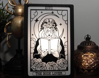 Tarot Light Box – Dimmable LED Light with Interchangeable Card Designs | Alternative Witchy Decor