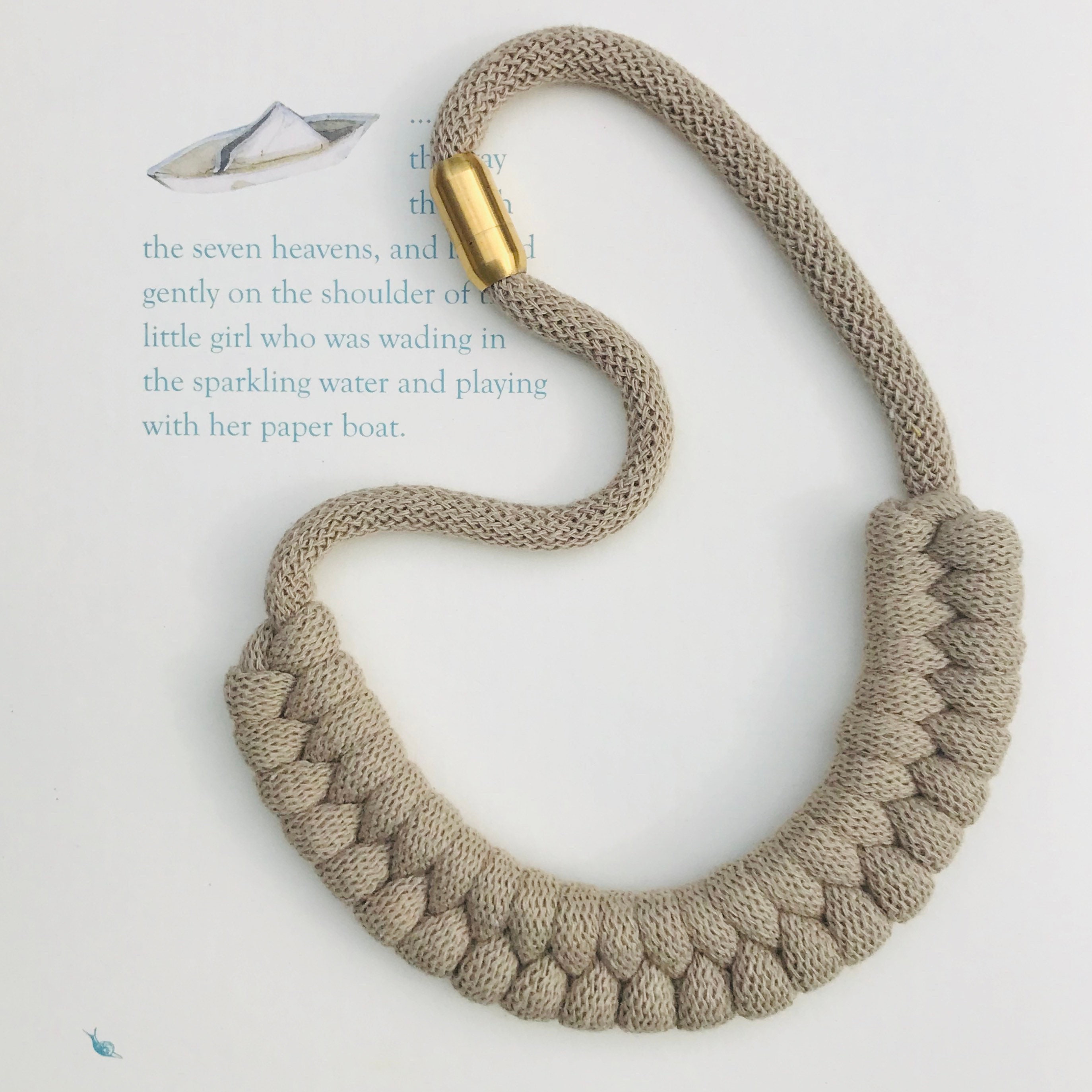 Chunky Knotted Cord Rope Statement Necklace With Etsy New