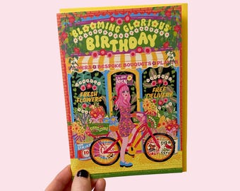 Florist Shop Birthday Greeting Card - Gardening Birthday Card - Flower Plant Shop Birthday