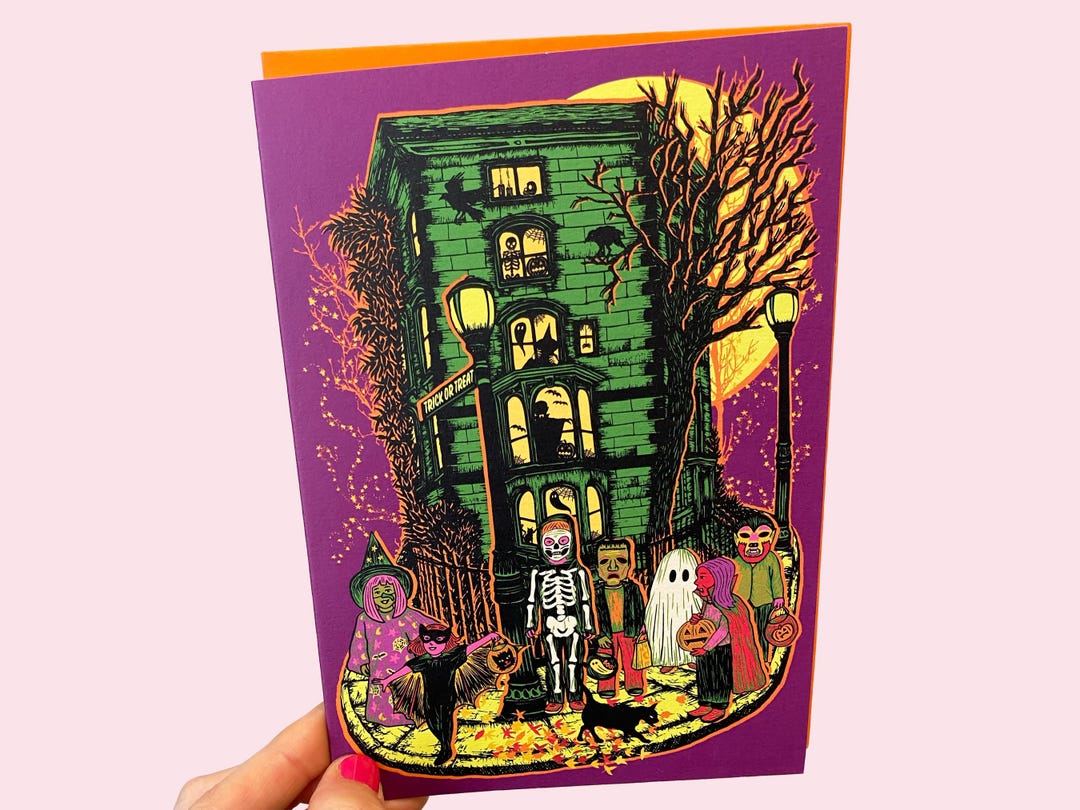 Halloween Trick or Treat Greeting Card - Halloween - Birthday - Etsy