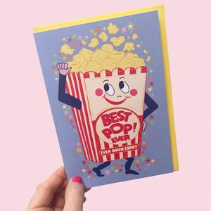 Meilleur pop-corn pop-corn fête des pères-carte d'anniversaire de papa-carte de remerciement papa
