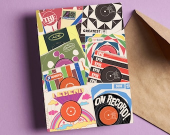 Vinyl Records Legend - Birthday Card