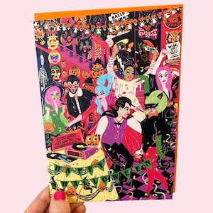 Happy Halloween Greeting Card - Halloween House Party Greeting Card - Costume Party - Fancy Dress