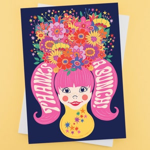 Merci un bouquet - Carte de voeux florale de remerciement