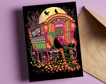 Carte de voeux Halloween diseuse de bonne aventure - Halloween - anniversaire