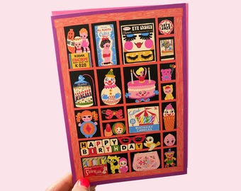 Trinkets Letter Press Print Tray Birthday Greeting Card - Tchotchkes Birthday Card - Knick Knacks -  Birthday Card