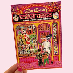 Spooktacular Halloween Postcard - Halloween Costume Shop Postcard - Retro Costume Party - Fancy Dress