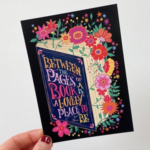 Amoureux des livres, carte postale d'art - Cartes postales d'un livre - Carte postale rat de bibliothèque - Carte postale de lecture - Anniversaire - Noël - Nouvelle maison