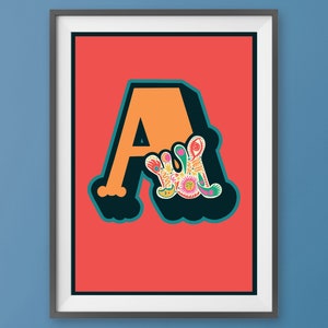 Letters Of The Alphabet Poster - A to Z Prints - Initial - Monogram - Birthdays - Anniversary - Gallery Wall