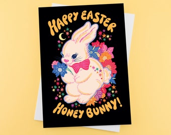 Biglietto d'auguri con coniglietto pasquale – Biglietto di auguri con coniglietto di miele di buona Pasqua