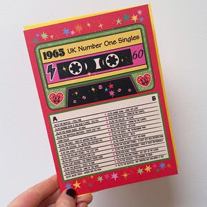 Carte de voeux pour 60e anniversaire - Carte pour célibataires britanniques numéro un 1965