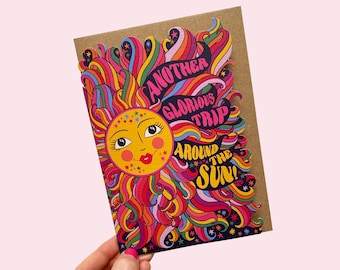 Another Glorious Trip Around the Sun Die-Cut Birthday Greeting Card