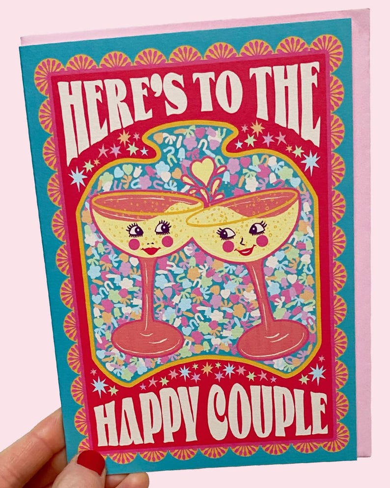 Tarjeta de felicitación de boda - Por la feliz pareja - Felicitaciones - Sr. y Sra. - Recién casados - Aniversario imagen 2