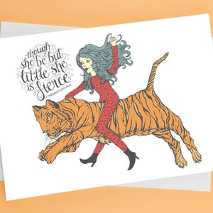 Cita de Shakespeare: Ella es feroz - Cita de William Shakespeare - Tarjeta de felicitación