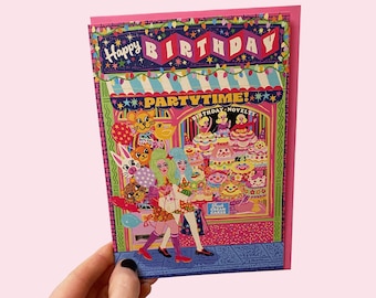 Birthday Party Shop Greeting Card - Cake Store Birthday Card - Party Shop Birthday Card