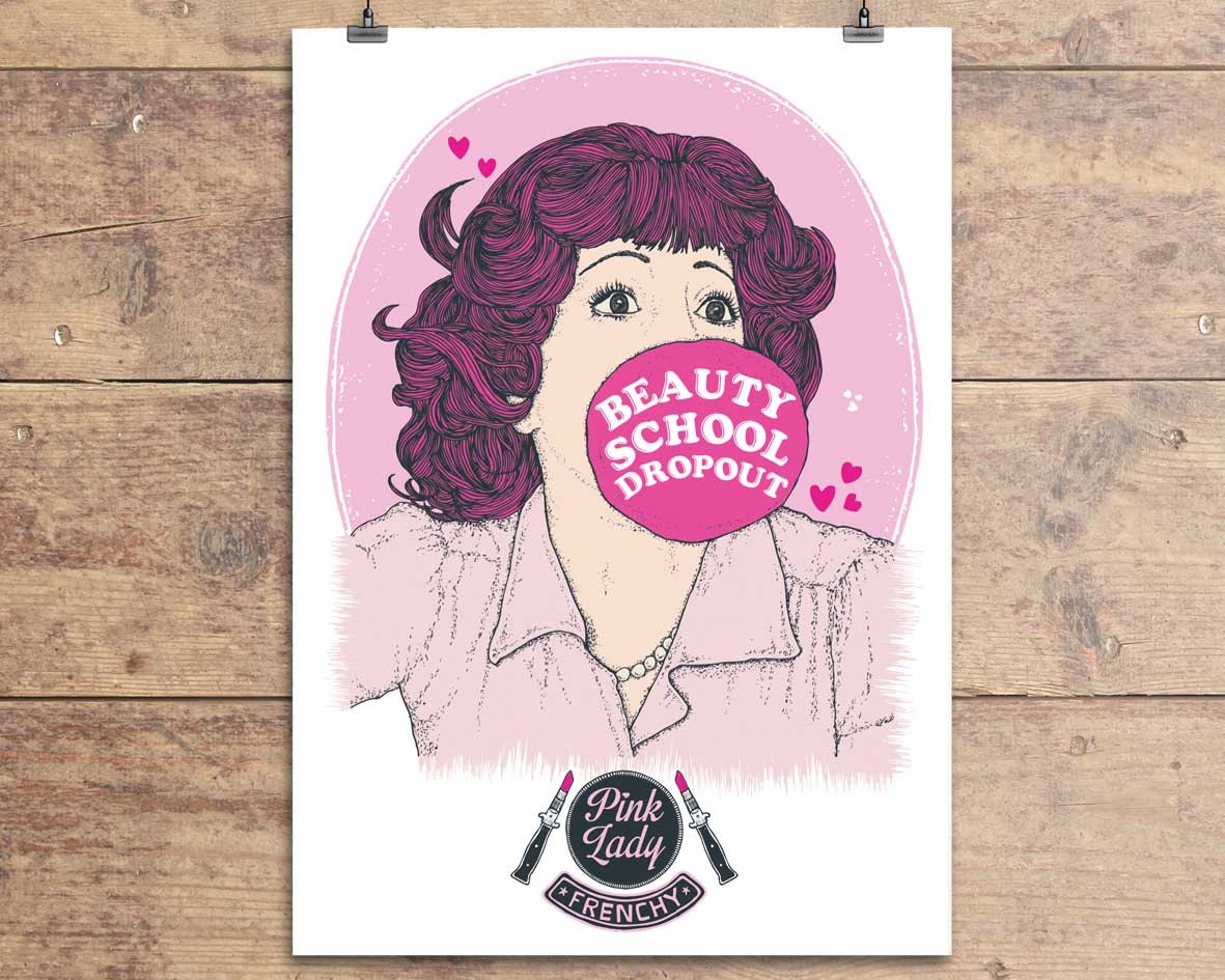 Frenchy Grease Movie Greeting Card Beauty School Dropout Etsy