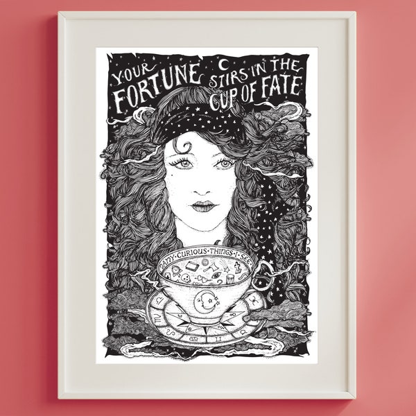 Tea Leaf Reading Fortune Teller Print