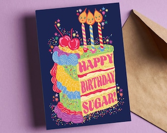 Happy Birthday Sugar Greeting Card