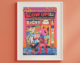 Firework Shop Poster - Retro Fireworks Print - Art Print - Birthday - Christmas - New Home
