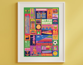 Manchester Poster - Manchester England Art Print - Graduation - Housewarming Gift