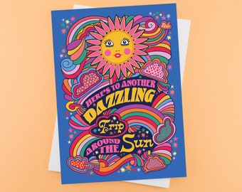 Trip Around The Sun Birthday Card - Dazzling Birthday Card