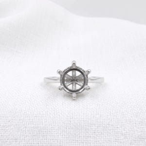 925 sterling silver Ring Setting Round 10mm Semi Mount Engagement Ring Setting Without zirconia setted band Half Eternity Solitaire Ring