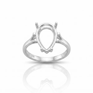 Solide 925 Sterling Silber Birne Rohling 5 x 7 mm bis 13 x 18 mm Semi Mount Ring Pre Kerbed Prong für Edelstein-Einstellung gut für DIY und Handwerk Stein