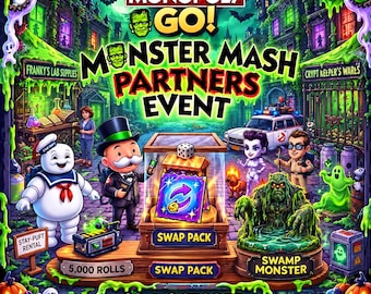 1x slots Monopoly MONSTER MASH PARTNERS  Event full carry 80k points