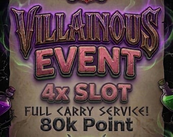 Evento MONOPOLY VILLAINOUS PARTNERS Lleve consigo 80.000 puntos. Ranuras de 24 horas.