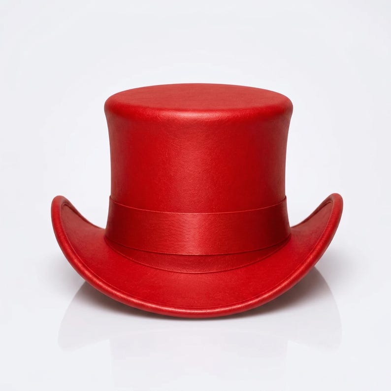 Handmade Leather Top Hat, Victorian Top Hat, Gothic Top Hat, Steampunk Hat, Costume Hat, Unisex Statement Hat, Festival Hat image 2