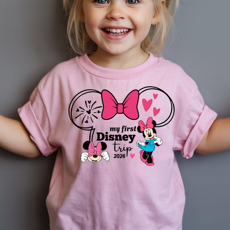 My First Disney Trip 2026 Shirt, Disneyland Family Vacation T-shirts, Disneyworld Toddler Kids Tees bild 2