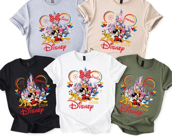 Custom Disney Matching Shirts, Disneyland Family Vacation T-shirts 2026, Disneyworld Shirt, Minnie Mickey Tees