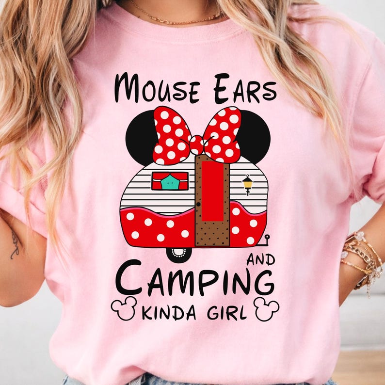 Camiseta Disney Camping Girl, Camiseta Camper para mujer, Camiseta Mickey Mouse Outdoor Camp para mujer imagen 2