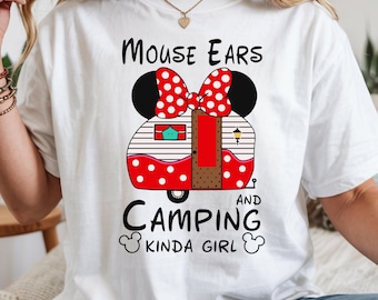 Disney Camping Girl Shirt, Women's Camper Shirt , Mickey Mouse Outdoor Camp T-shirt For Women