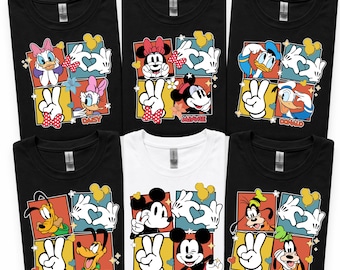 Matching Disney Family Shirts, Retro Mickey And Friends T-shirts, Disneyland Vacation Crewneck