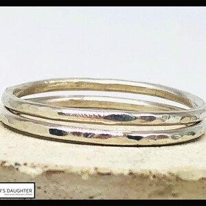 2 Sterling silver stacking rings, Sterling bands, Dainty ring, Minimalist jewelry