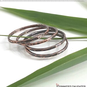 Copper Stacking Rings Oxidized, Dainty Rings, Stacking Rings, Copper ...