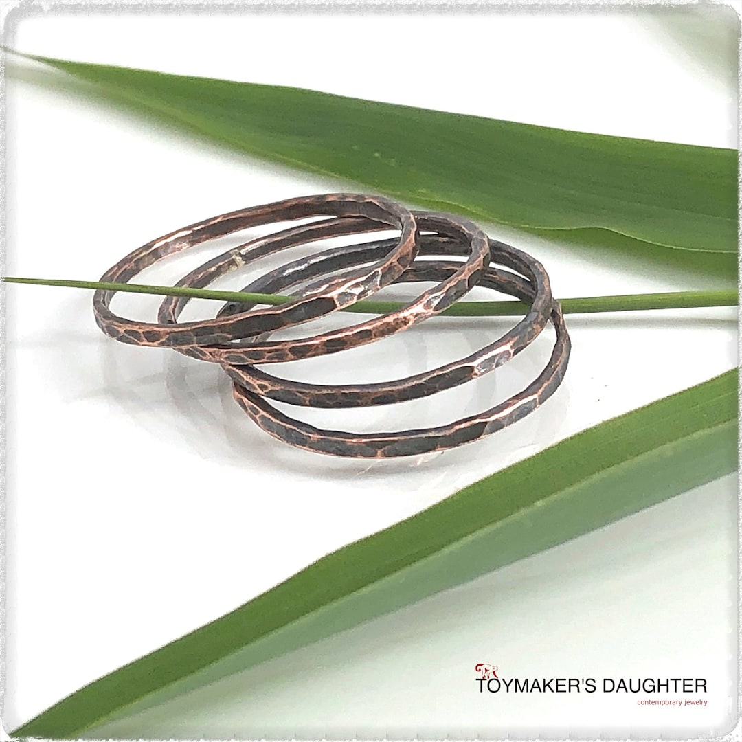 Copper Stacking Rings Oxidized, Dainty Rings, Stacking Rings, Copper ...
