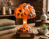 Atomic Mushroom Cloud Night Light, 3D Printed Nuclear Explosion Lamp, Steampunk Desk Decor, Science Geek Gift, Cool Resin Lamp for Man Cave