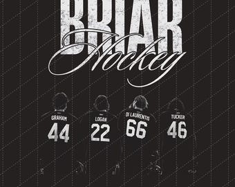 Descarga digital vintage de Briar Hockey, Off Campus Png, Briar U Hockey Png, Graham Di Laurentis Png, Hockey Romance Png