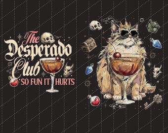 Dungeon Crawler Carl Digital Download, The Desperado Club Front and Back Png, LitRPG Fantasy Booktok Gift, Double Sided Graphic Png