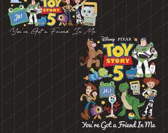 Retro 2-Sided Toy Story 5 Digital Download, Youve Got A Friend In Me Woody Lenny Mr Spell Png, Disney Family Vacation Trip 2026 Png