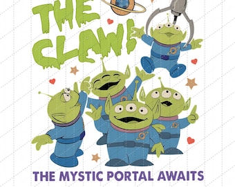 Retro Toy Story Aliens The Claw Png, Vintage Pizza Planet Mystic Portal, Pixar Fest Trip 2026 Png, Toy Story Family Png